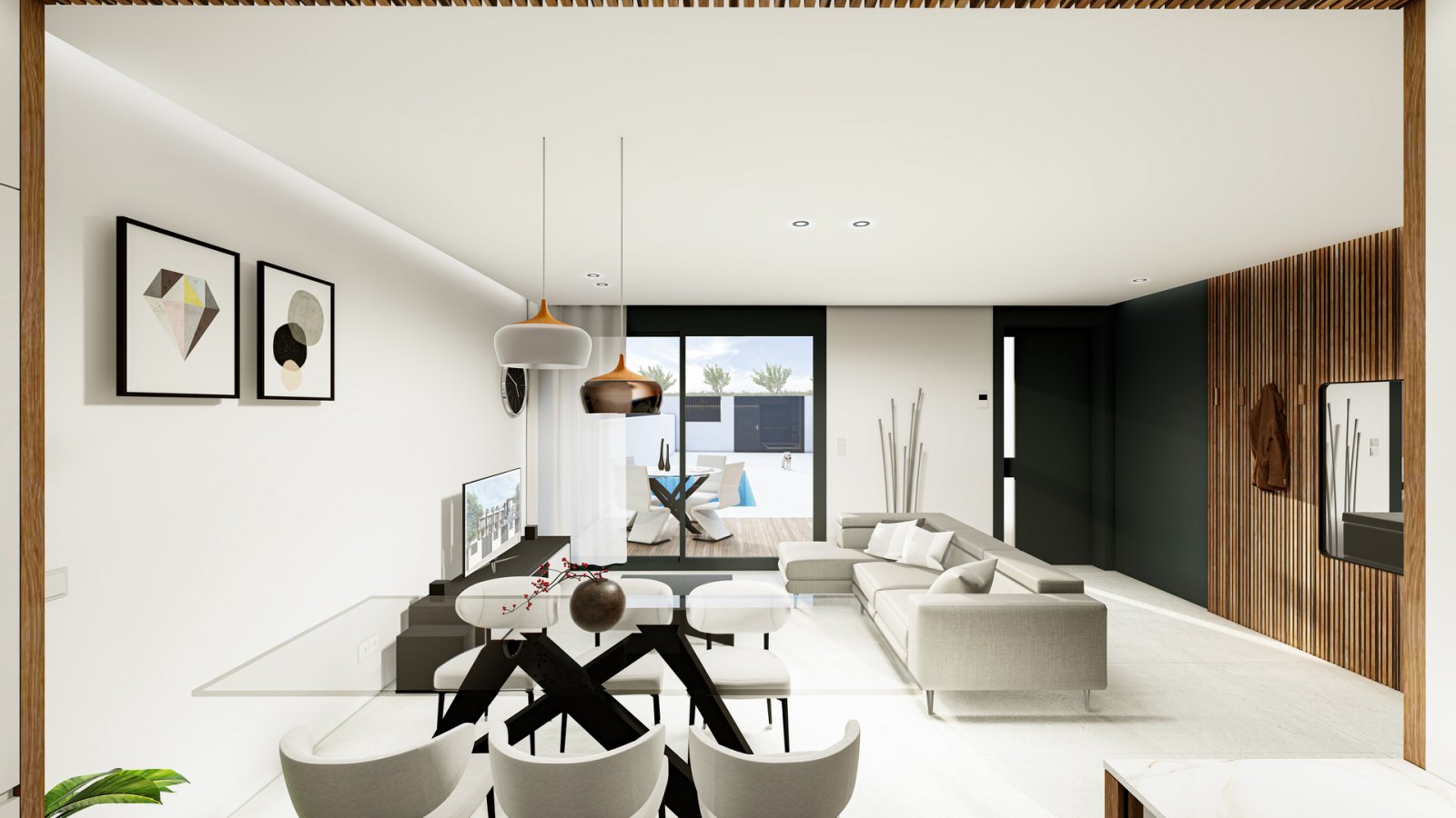 Nowoczesny dom szeregowy z prywatnym basenem i solarium 1,9 km od morza Pilar de la Horadada