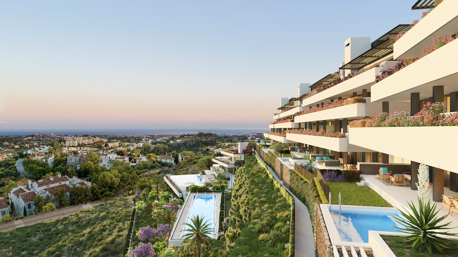 Exklusive Apartments mit privatem Garten und Meerblick, Benahavís