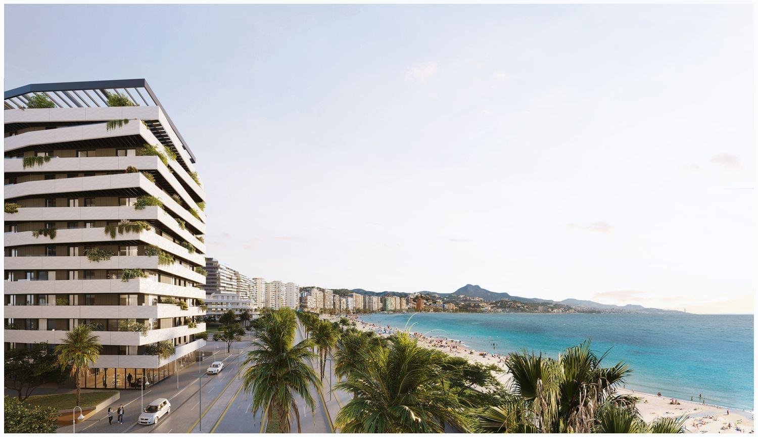 Luksusowe apartamenty nad morzem z tarasem, basenem i siłownią, Malaga