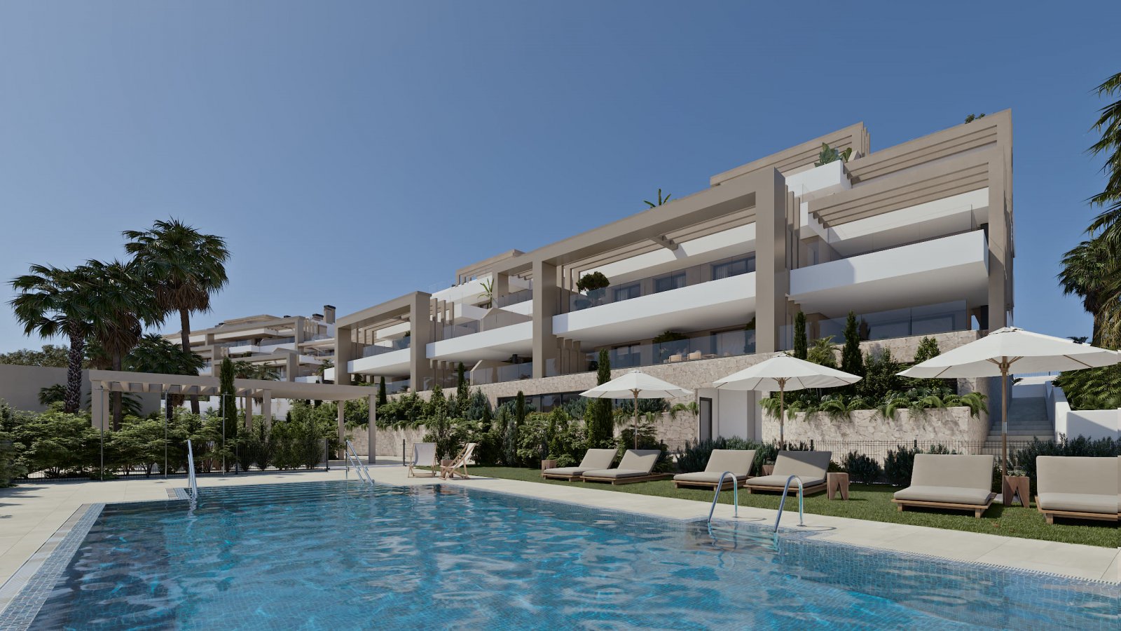 Luxusapartments am Meer mit Pool und Garten, Estepona