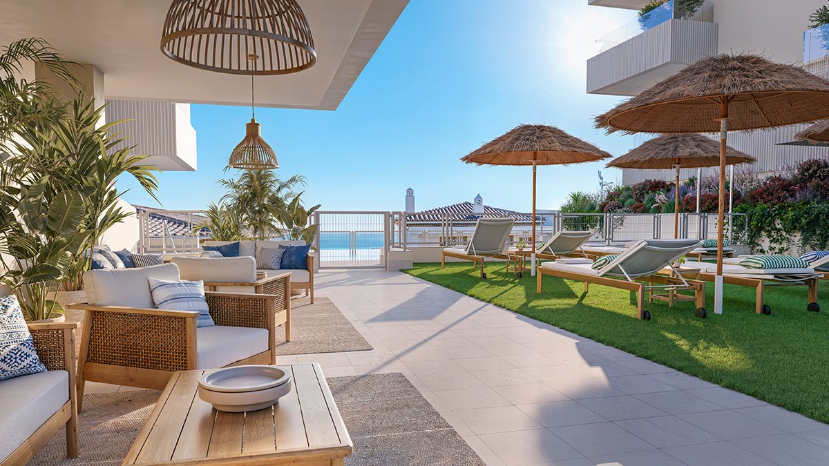 Exklusive Apartments, 1 km von der Küste entfernt mit Swimmingpool und Meerblick, Benalmádena