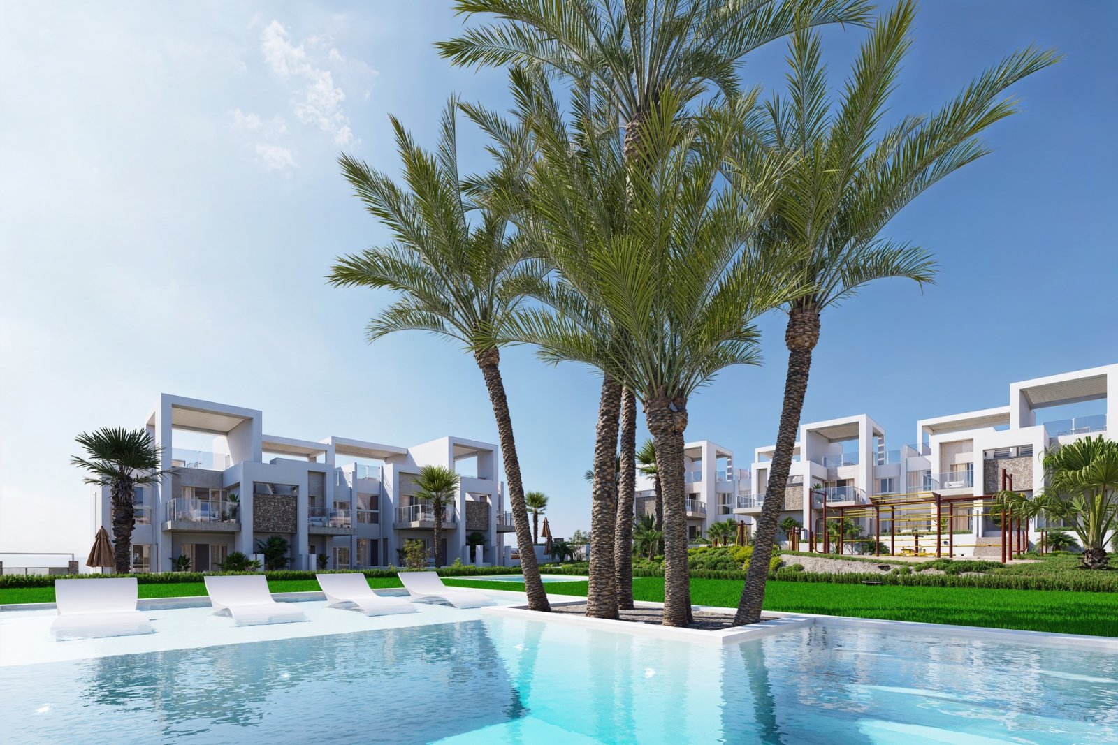 Nowoczesne bungalowy, prywatne ogrody i basen, Ciudad Quesada