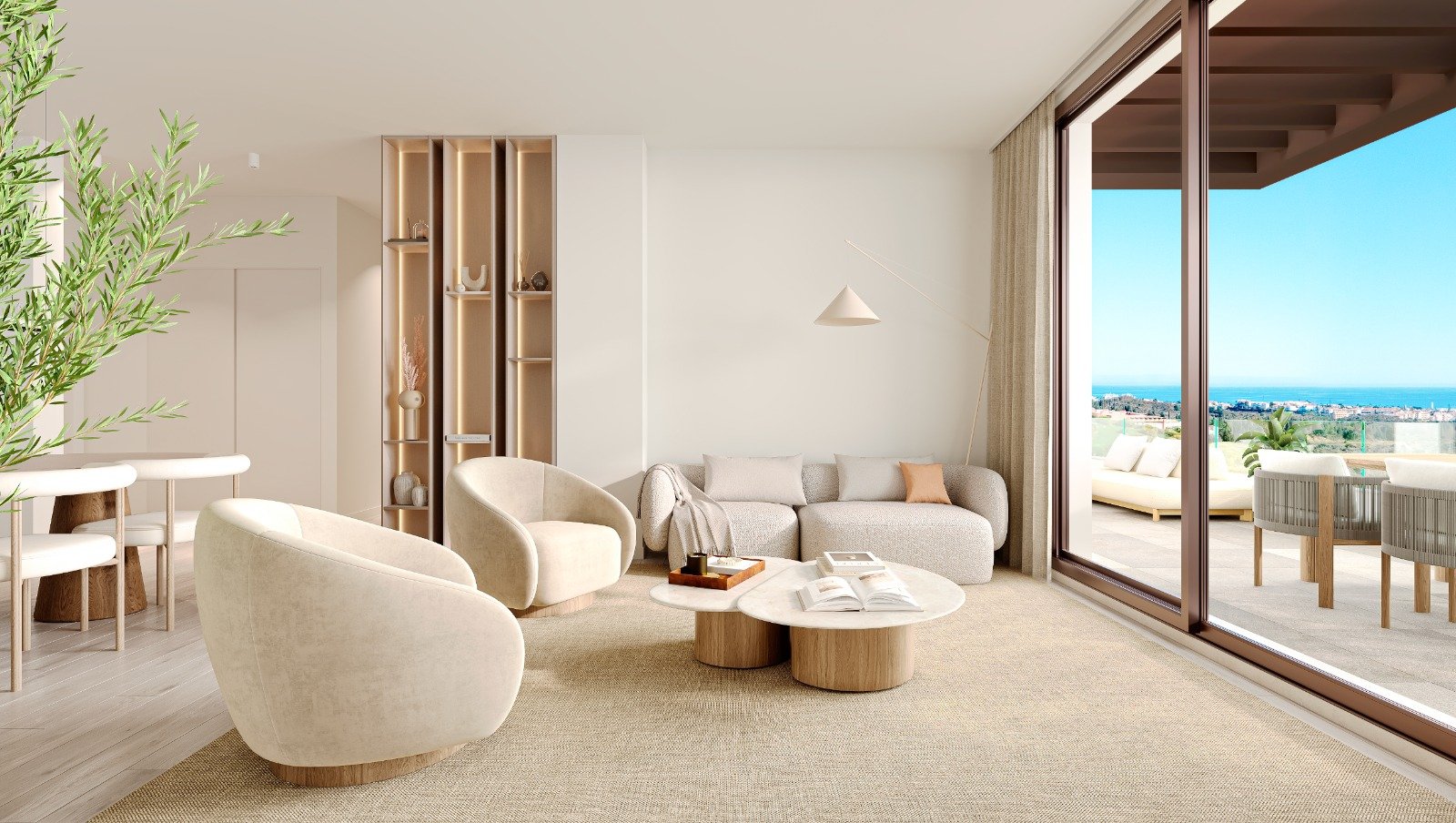 Nowoczesne apartamenty z widokiem na morze, 3 km od plaży, Mijas