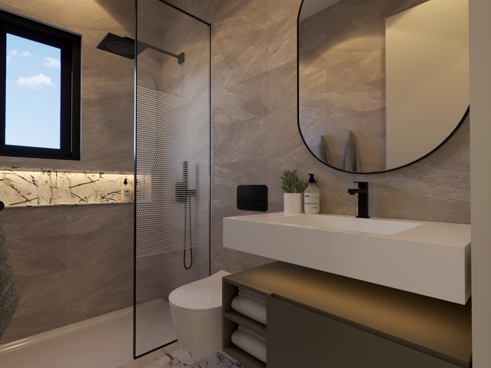 Stylowy apartament z dwiema sypialniami i prywatnym ogrodem na dachu w Larnace