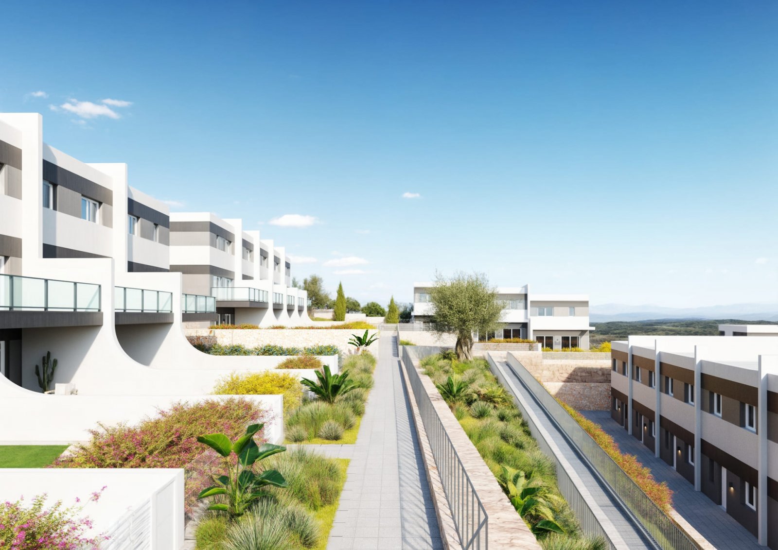 Przestronny dom szeregowy z widokiem na morze i trzema tarasami Finestrat