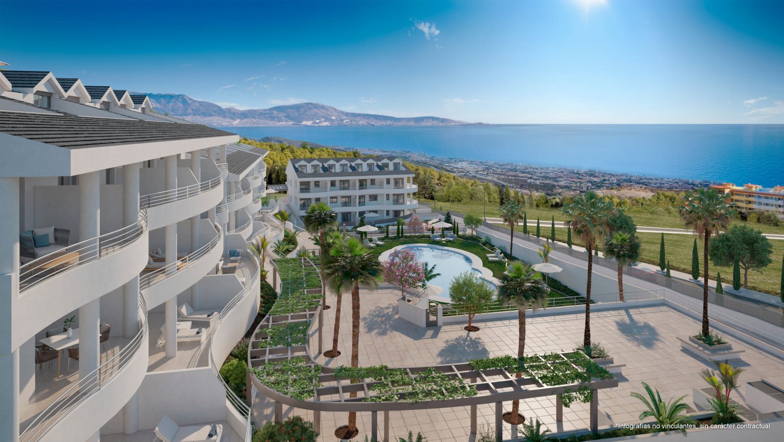 Ekskluzywne apartamenty z widokiem na morze i prywatnym ogrodem, Benalmádena