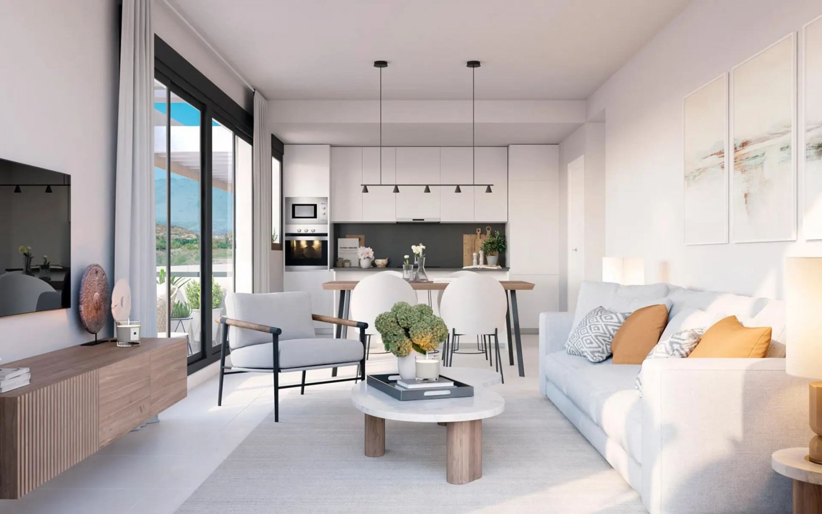 Nowoczesne apartamenty 2 km od plaży z widokiem na morze, Casares