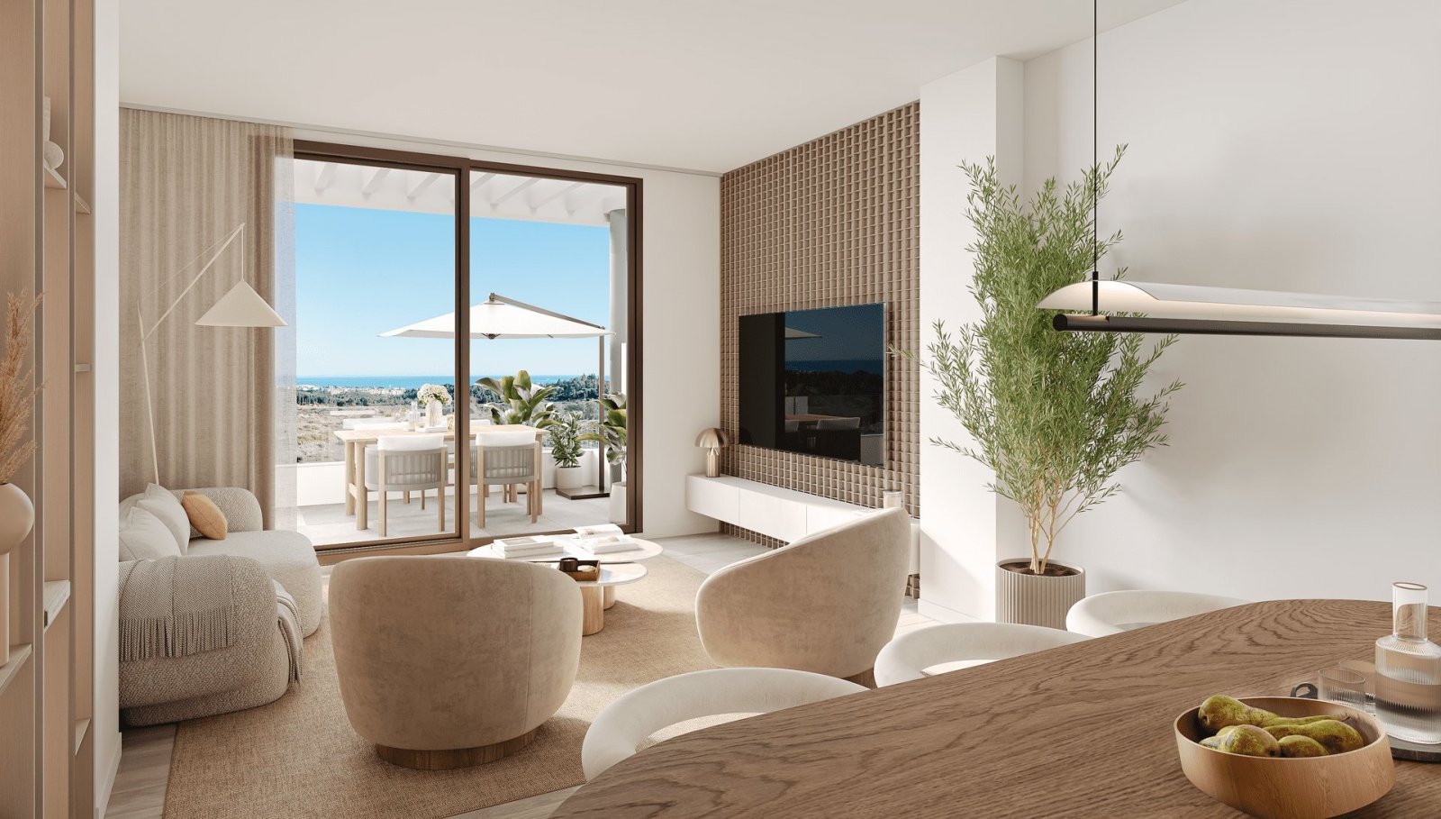 Ekskluzywne apartamenty na parterze z prywatnym ogrodem i widokiem na morze, Mijas