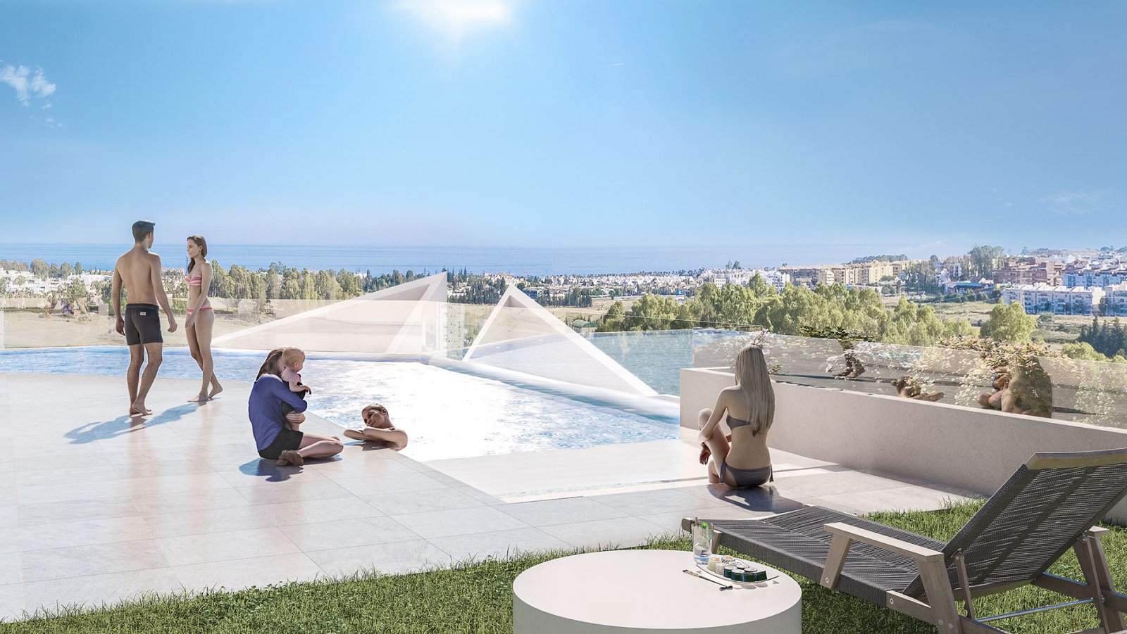 Ekskluzywne apartamenty, prywatne tarasy i widok na morze, Marbella
