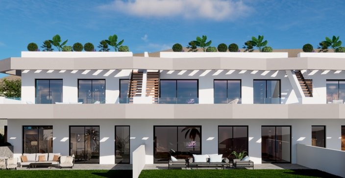 Nowoczesny bungalow z widokiem na morze i prywatnym ogrodem, Finestrat