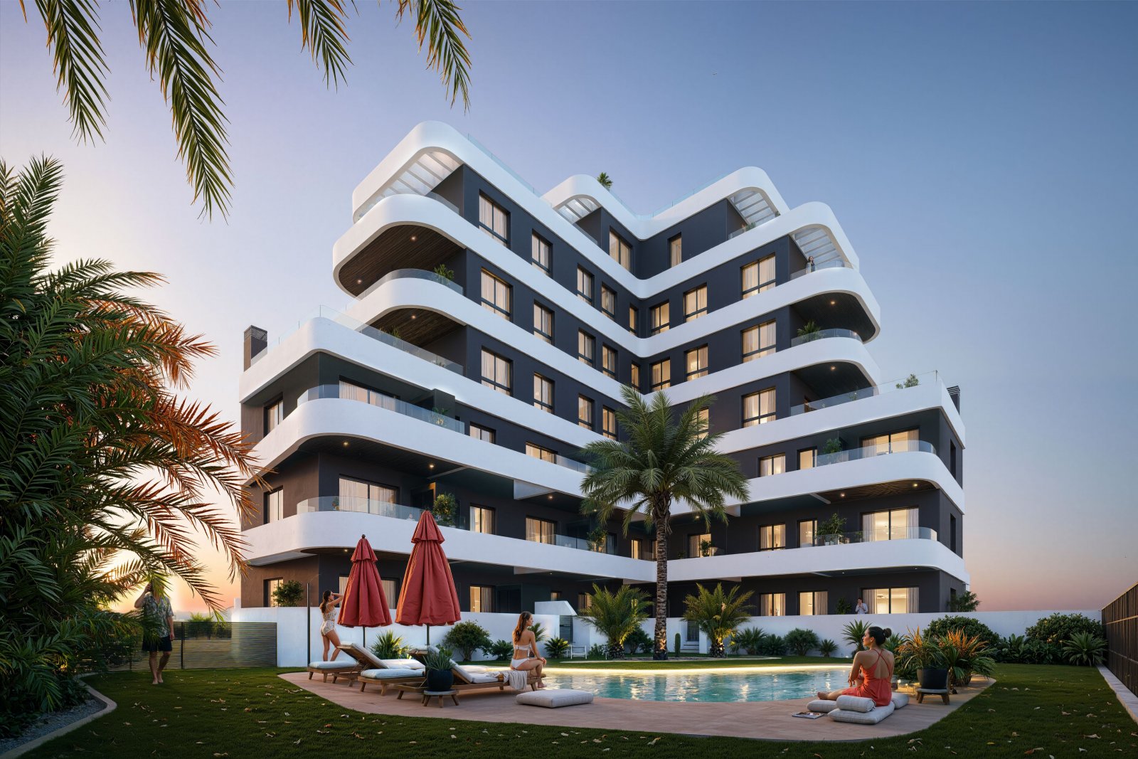 Nowoczesne apartamenty z widokiem na morze, 1 km od plaży, Guardamar del Segura