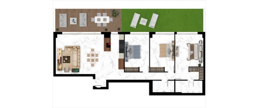 Premium-Apartment in einer erstklassigen Anlage direkt am Meer in Marbella – modernes Design und erstklassige Qualität.