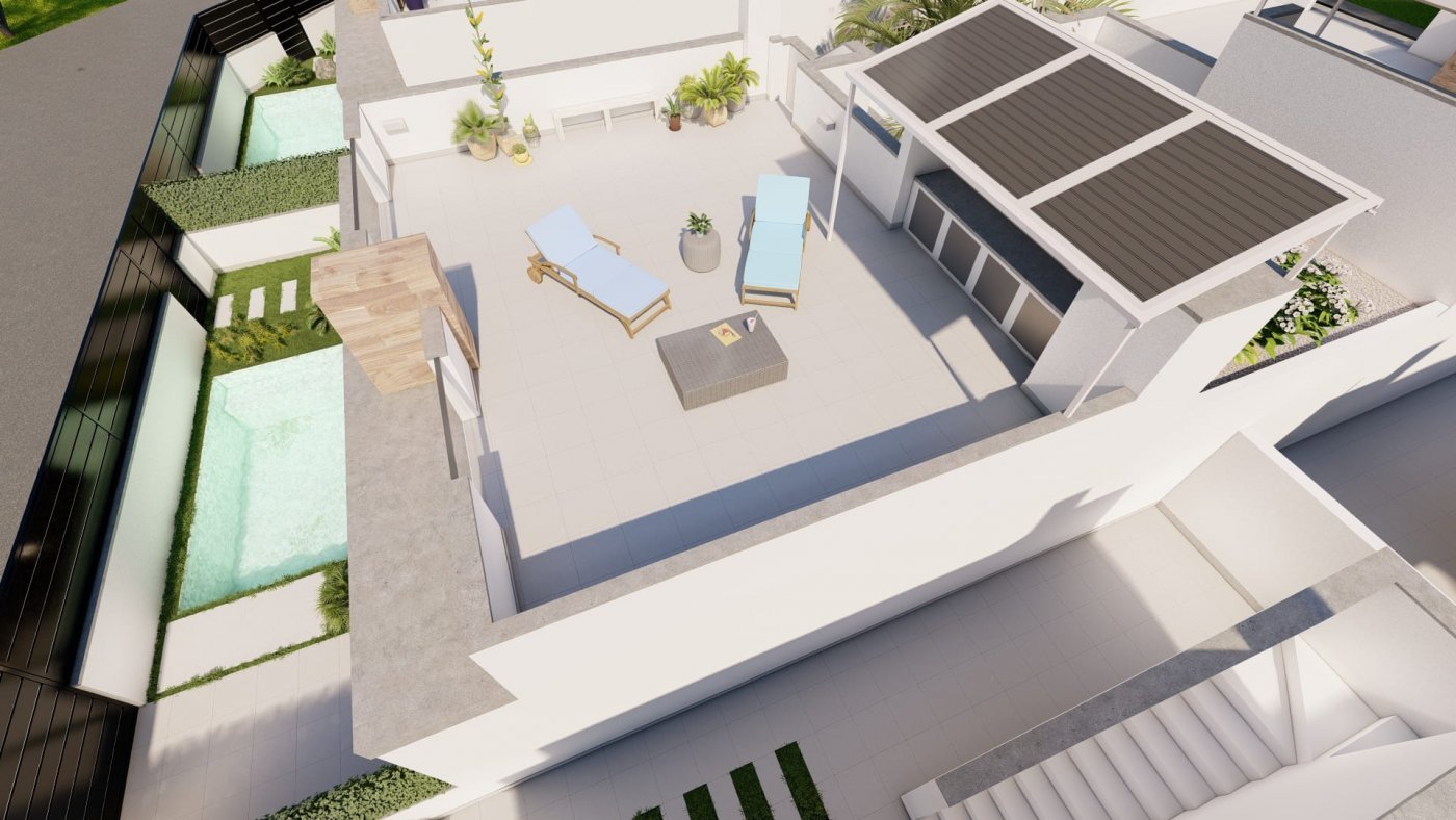 Moderne Doppelhaushälfte → Swimmingpool, Solarium und Golfplatz in der Nähe → Roldán, Torre Pacheco
