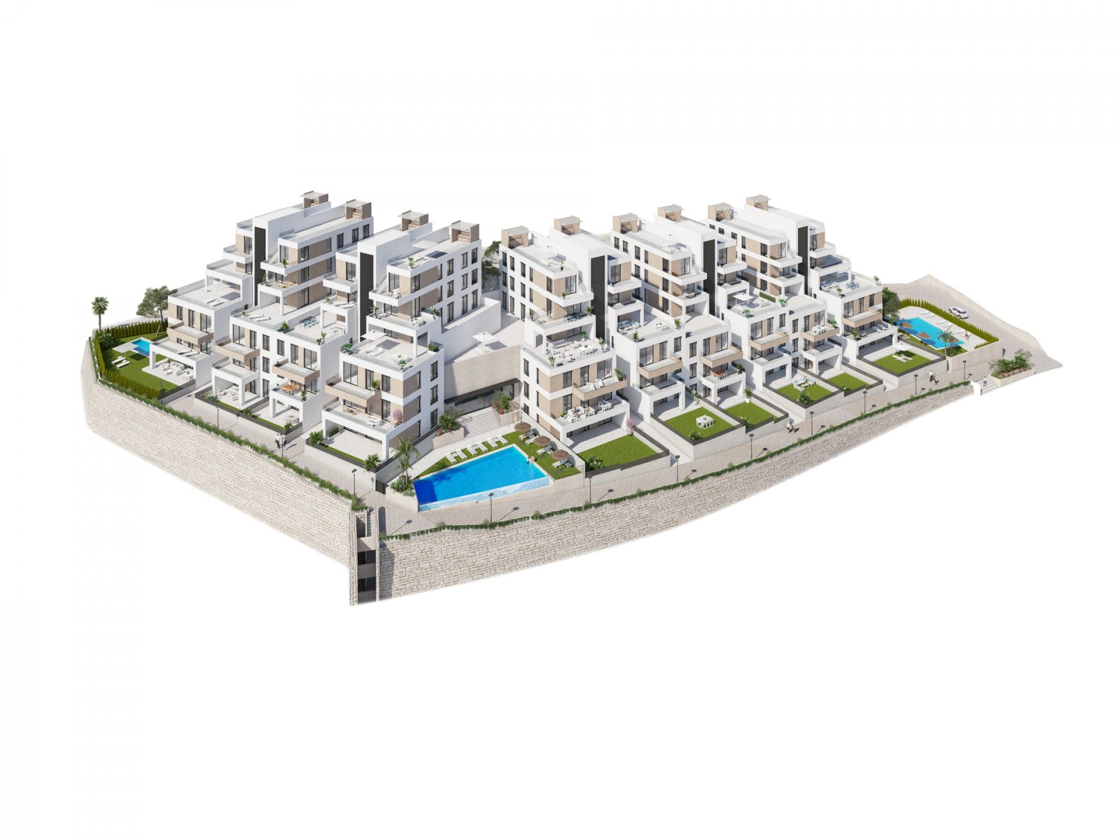 Moderne Apartments am Meer mit Swimmingpool, Vera