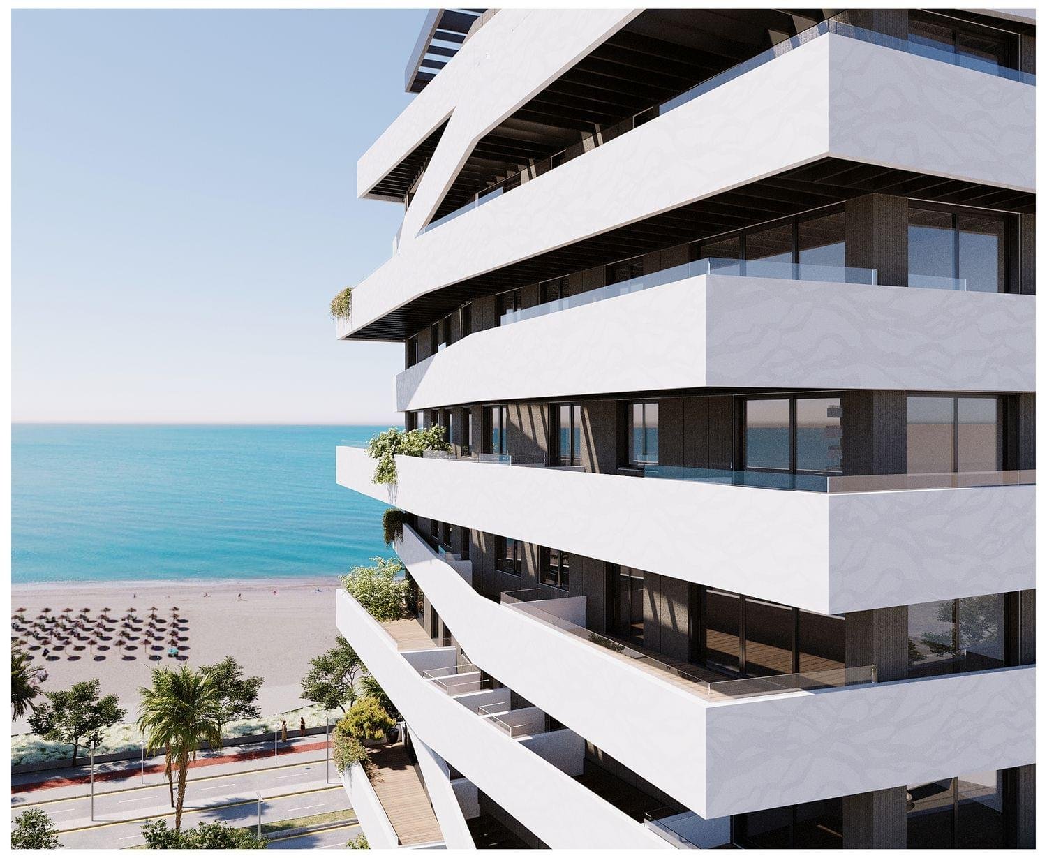 Luksusowe apartamenty, pierwsza linia do morza z basenem i garażem, Malaga