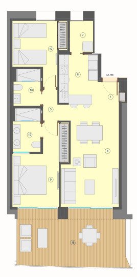 Luksusowy apartament z panoramicznym widokiem na morze w Benidormie