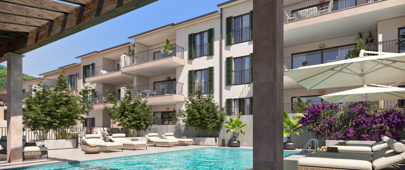 Przestronny apartament z tarasem dla wymagających gości w prestiżowym kompleksie mieszkaniowym Oliu, Capdepera, Majorka