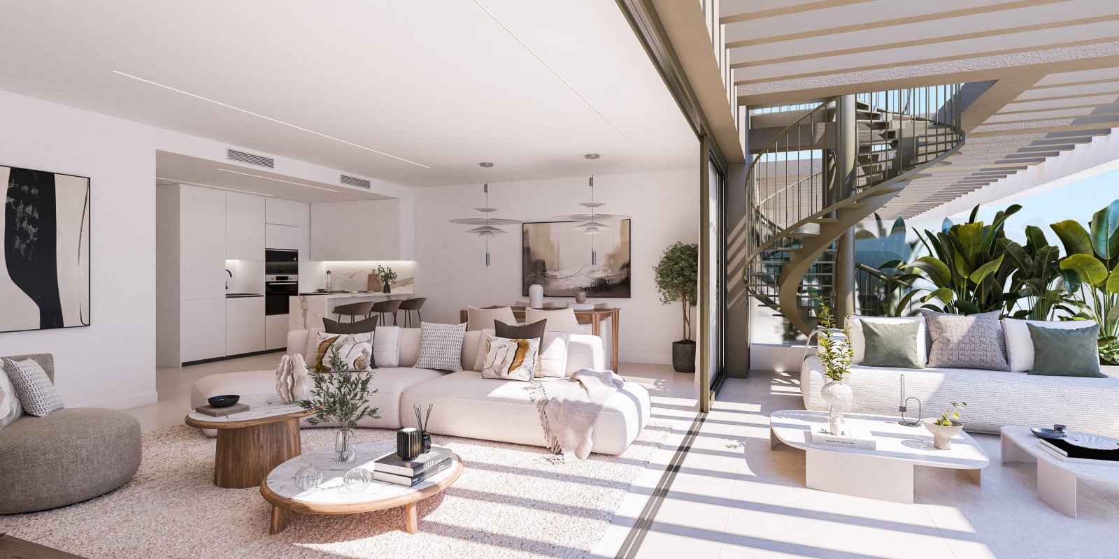 Modernes Apartment in der Nähe des Meeres, mit Pool und Garten, Estepona