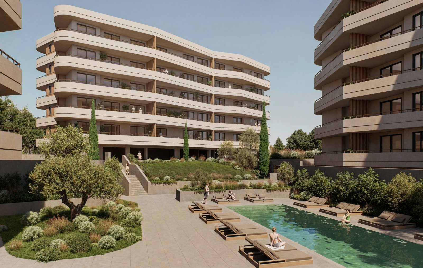 Moderne Dreizimmerwohnung → geräumige Veranden und Meerblick → Limassol