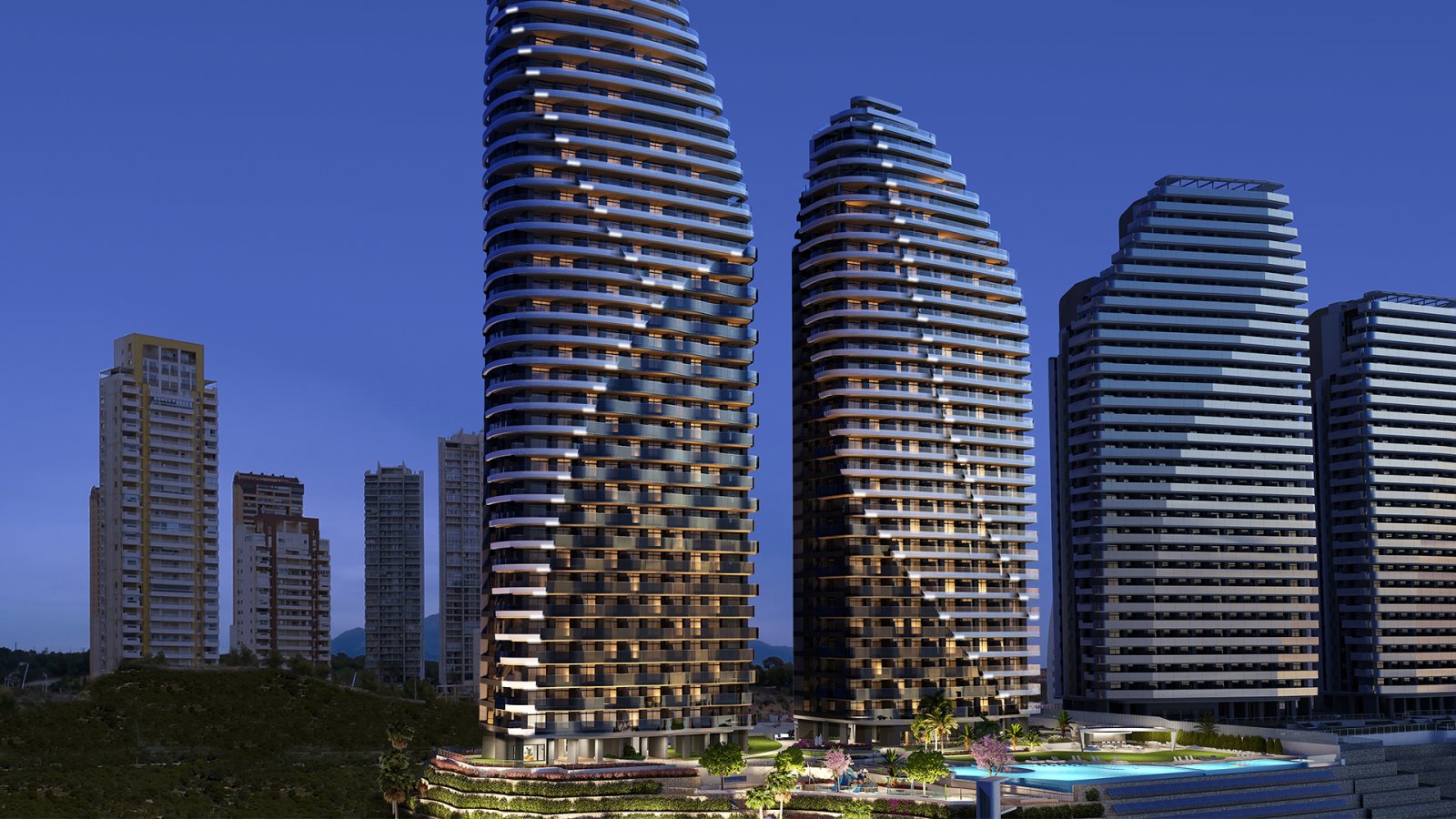 Luksusowy apartament przy plaży Poniente, Benidorm