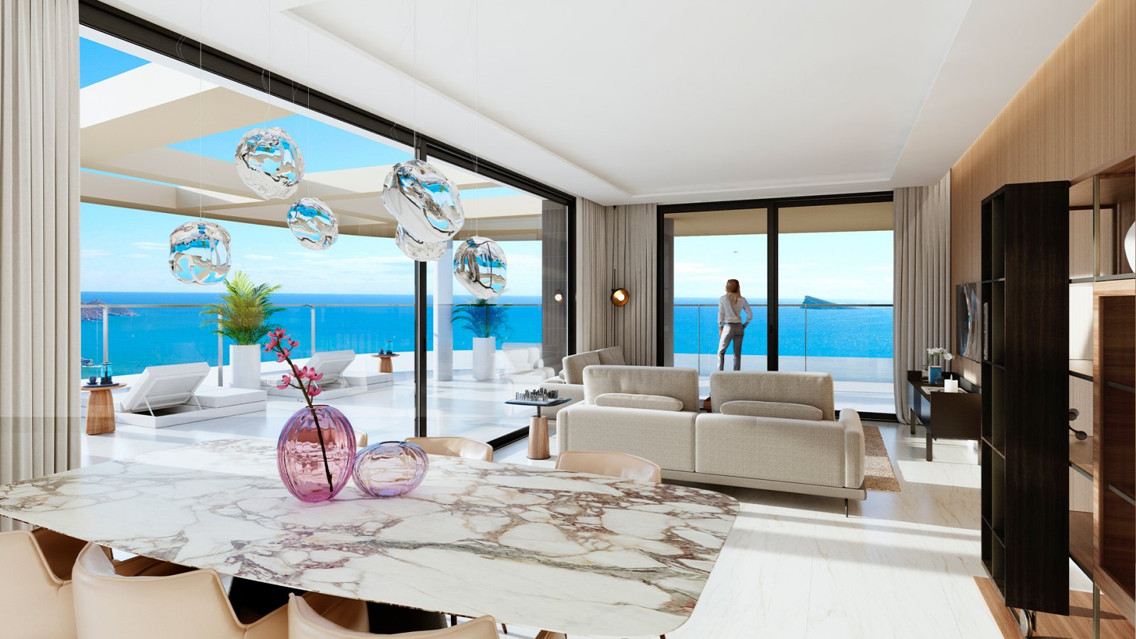 Ekskluzywne apartamenty przy plaży Poniente, widok na morze, Benidorm