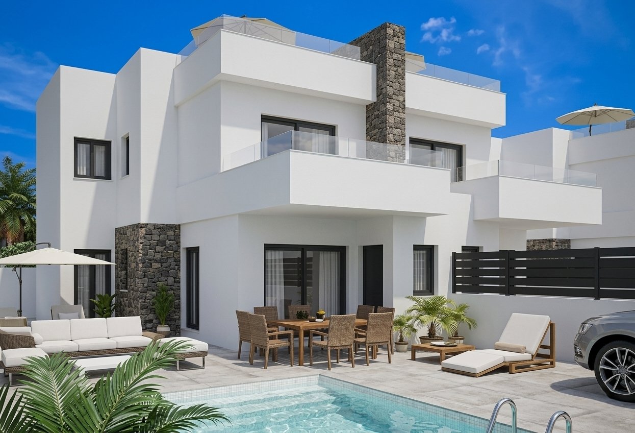 Elegancki dom w zabudowie bliźniaczej przy polu golfowym, Vistabella, Orihuela Costa