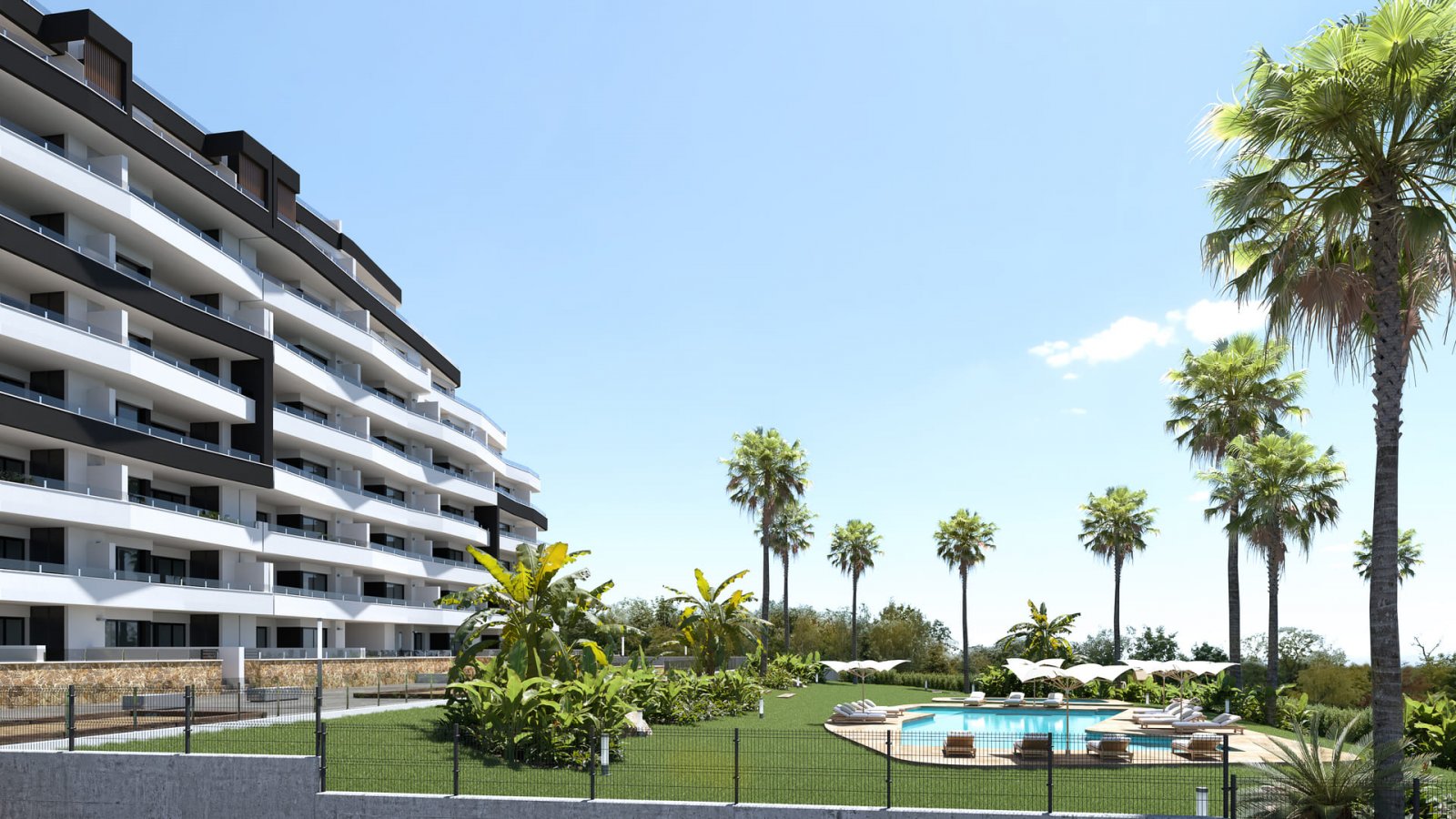 Elegantes Apartment am Strand, mit Garten und Pool, San Miguel de Salinas