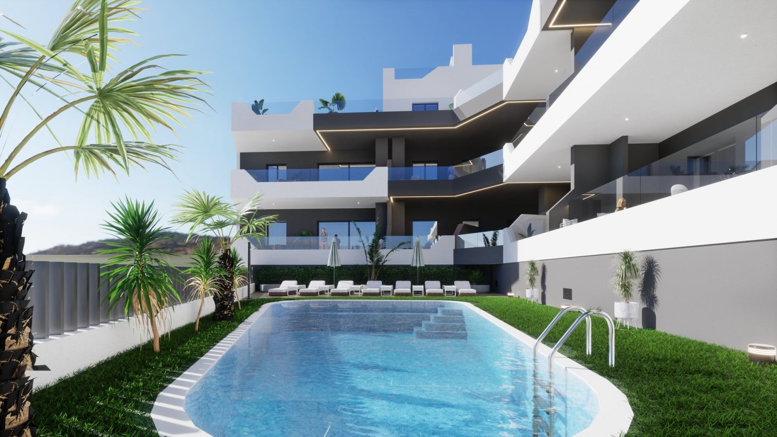 Moderne Apartments mit Pool, in der Nähe des Flughafens Benijófar