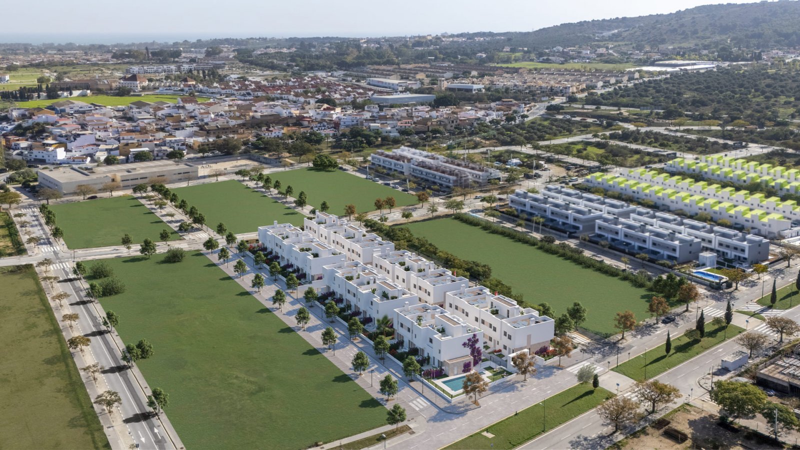 Nowoczesne domy szeregowe nad morzem, Malaga