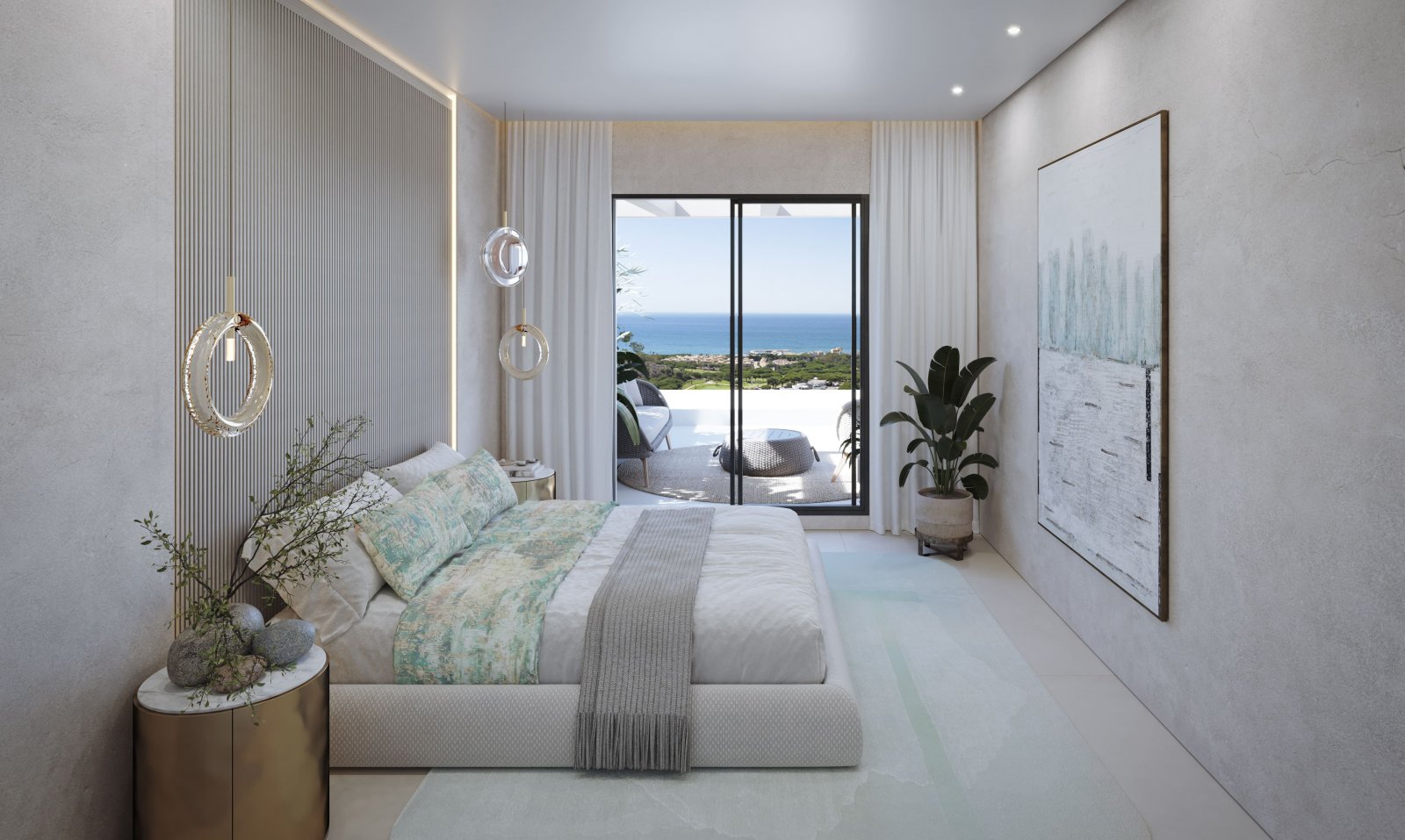 Luksusowy apartament z ogrodem, tarasami i widokiem na morze, Malaga, Hiszpania