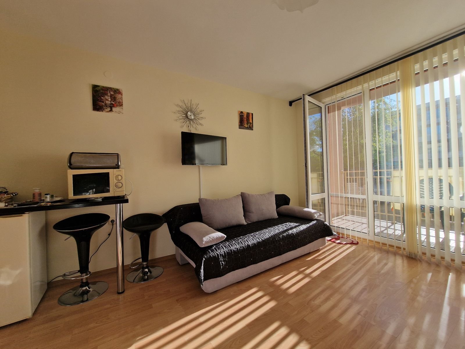 Studio-apartament na parterze w kompleksie Nessebar Fort Club, Słoneczny Brzeg, Bułgaria