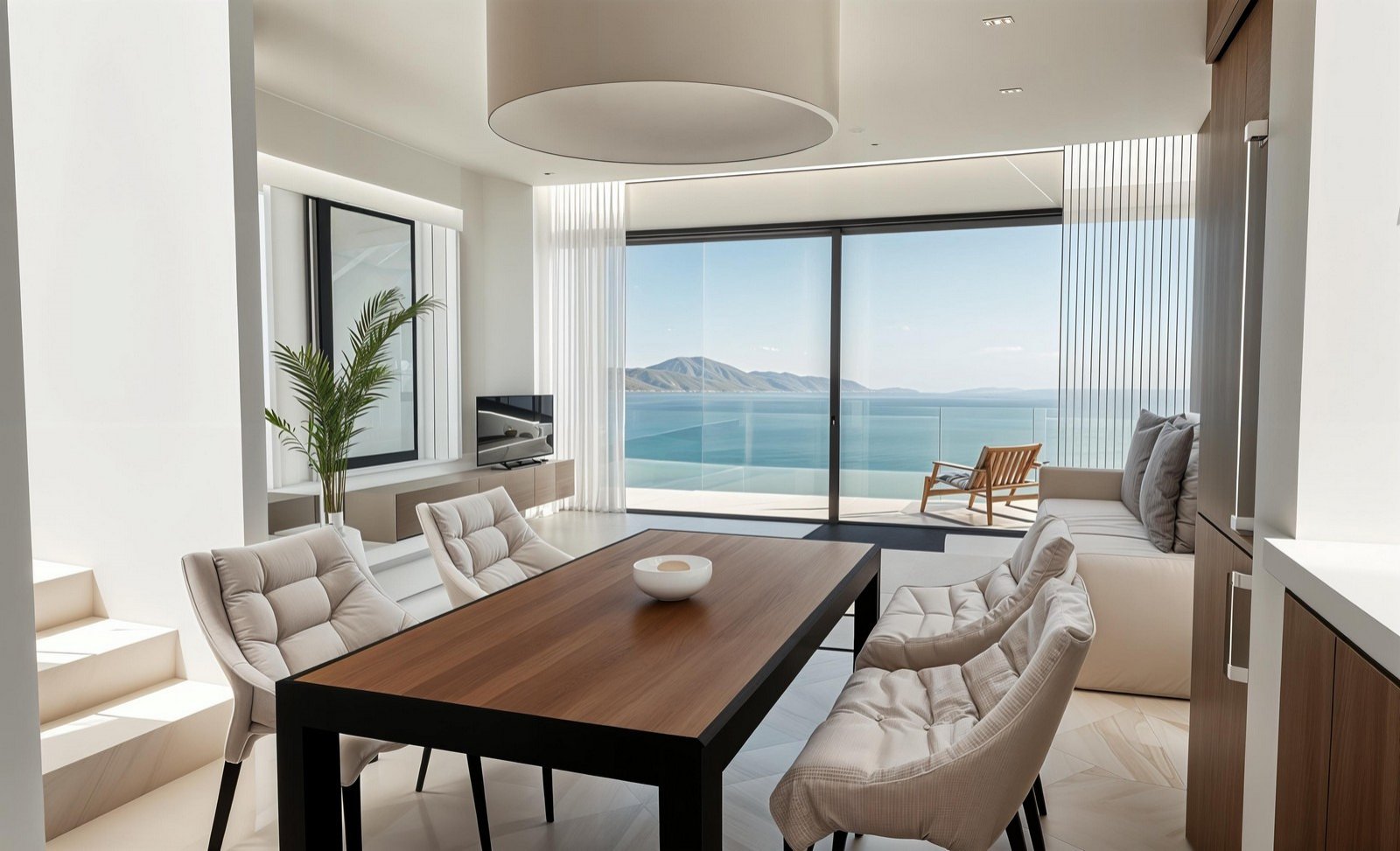 Nowy apartament z trzema sypialniami i widokiem na morze, 200 m od plaży, 2 baseny bez krawędzi, Kalyves, Apokoronas, Chania, Kreta