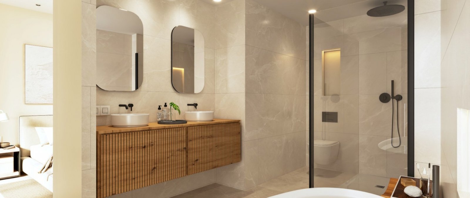 Apartament na parterze z 3 sypialniami i ogrodem o powierzchni 53 m² nad morzem, Calvià, Hiszpania