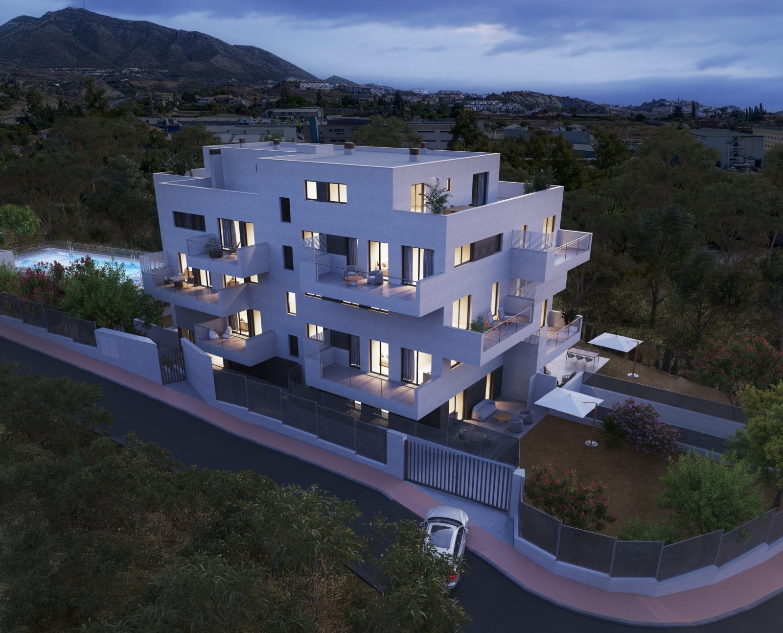 Nowoczesne apartamenty z ogrodem i basenem, 4 km od morza – Mijas