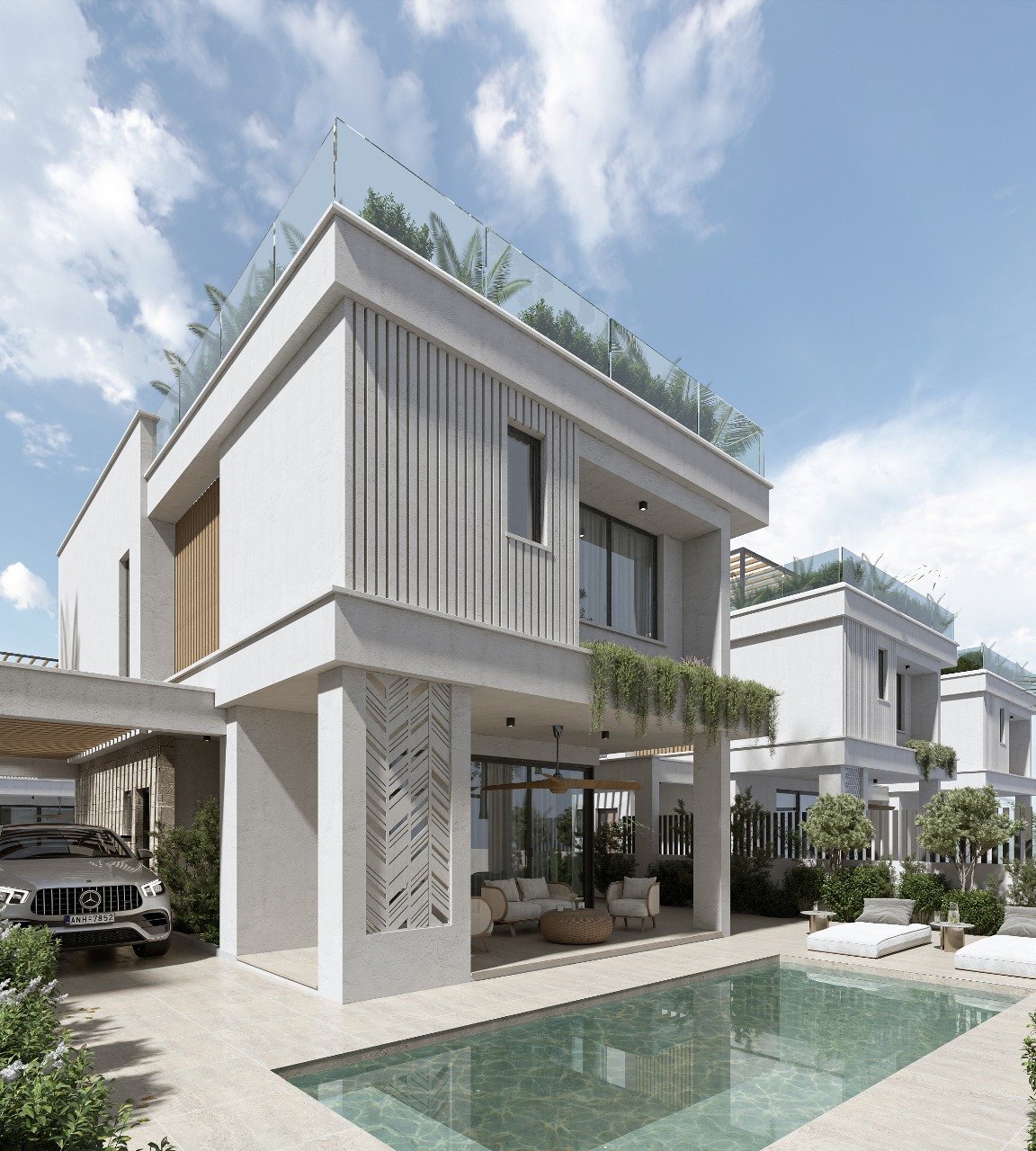 Anlagevilla (3+1 Schlafzimmer) mit garantierter Rendite von 5 %, 150 m vom Meer entfernt, direkt am Yachthafen in Zypern.