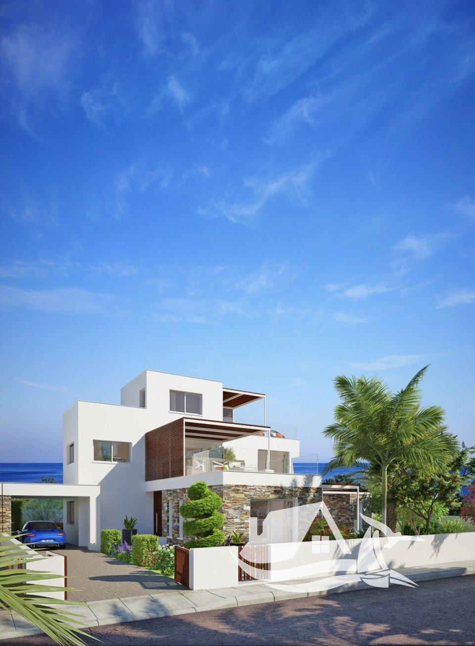 Роскошная вилла с 4 спальнями и садом недалеко от моря, Пафос.