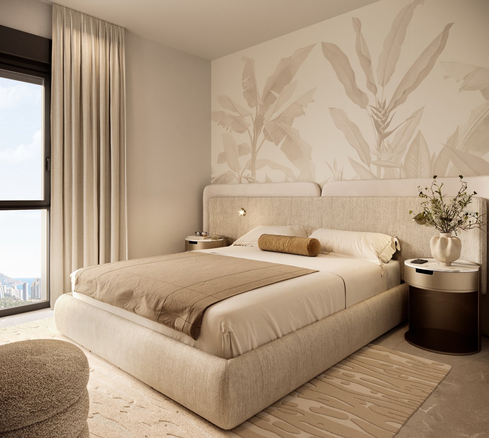 Роскошные апартаменты с видом на море, в 3 км от пляжа, Финестрат.