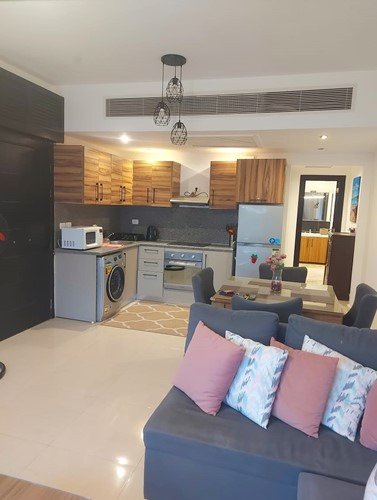 Роскошные апартаменты с двумя спальнями, садом и видом на море, в 300 метрах от пляжа, Azzurra Sahl Hasheesh