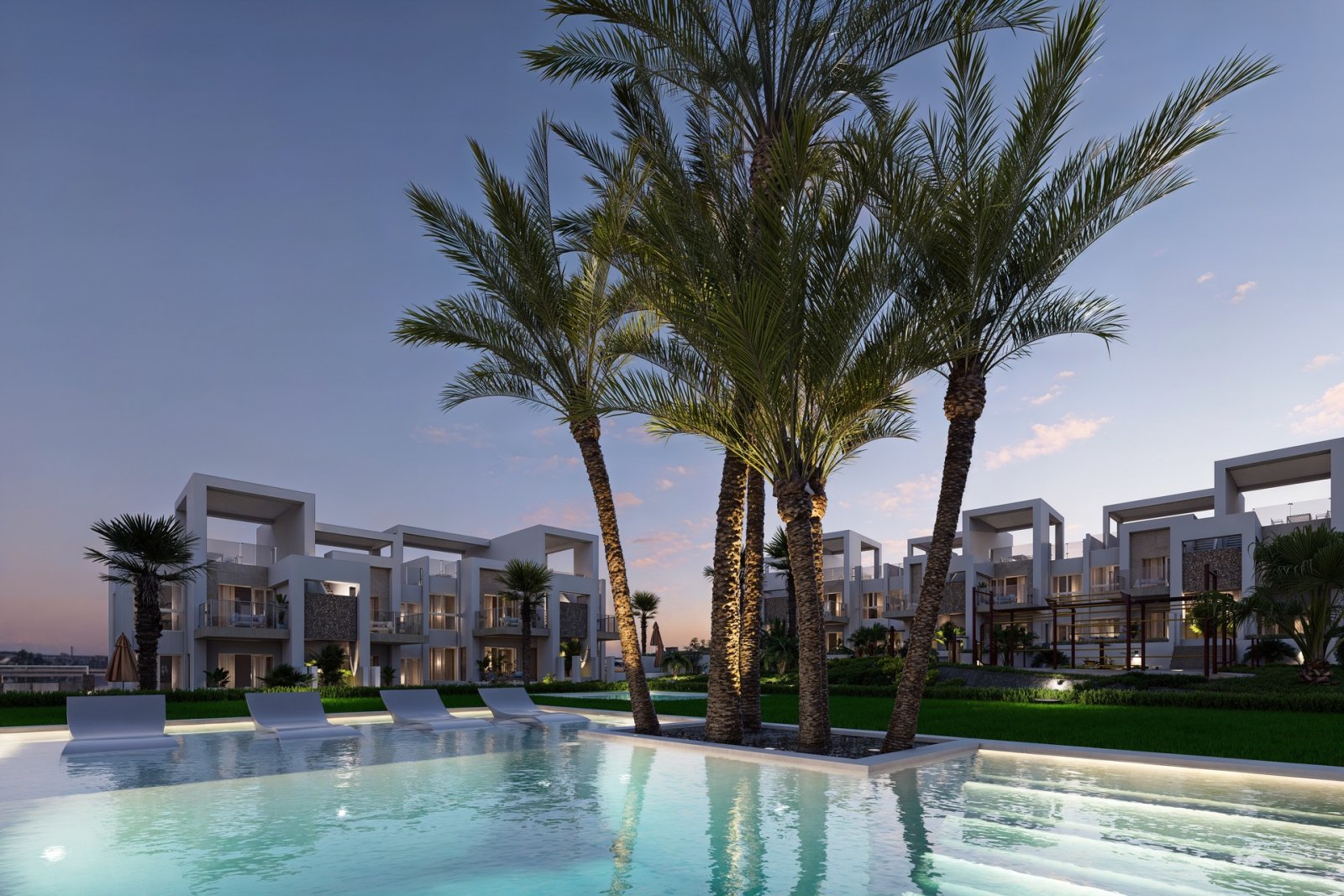 Современные бунгало, частные сады и общий бассейн, Сьюдад-Кесада