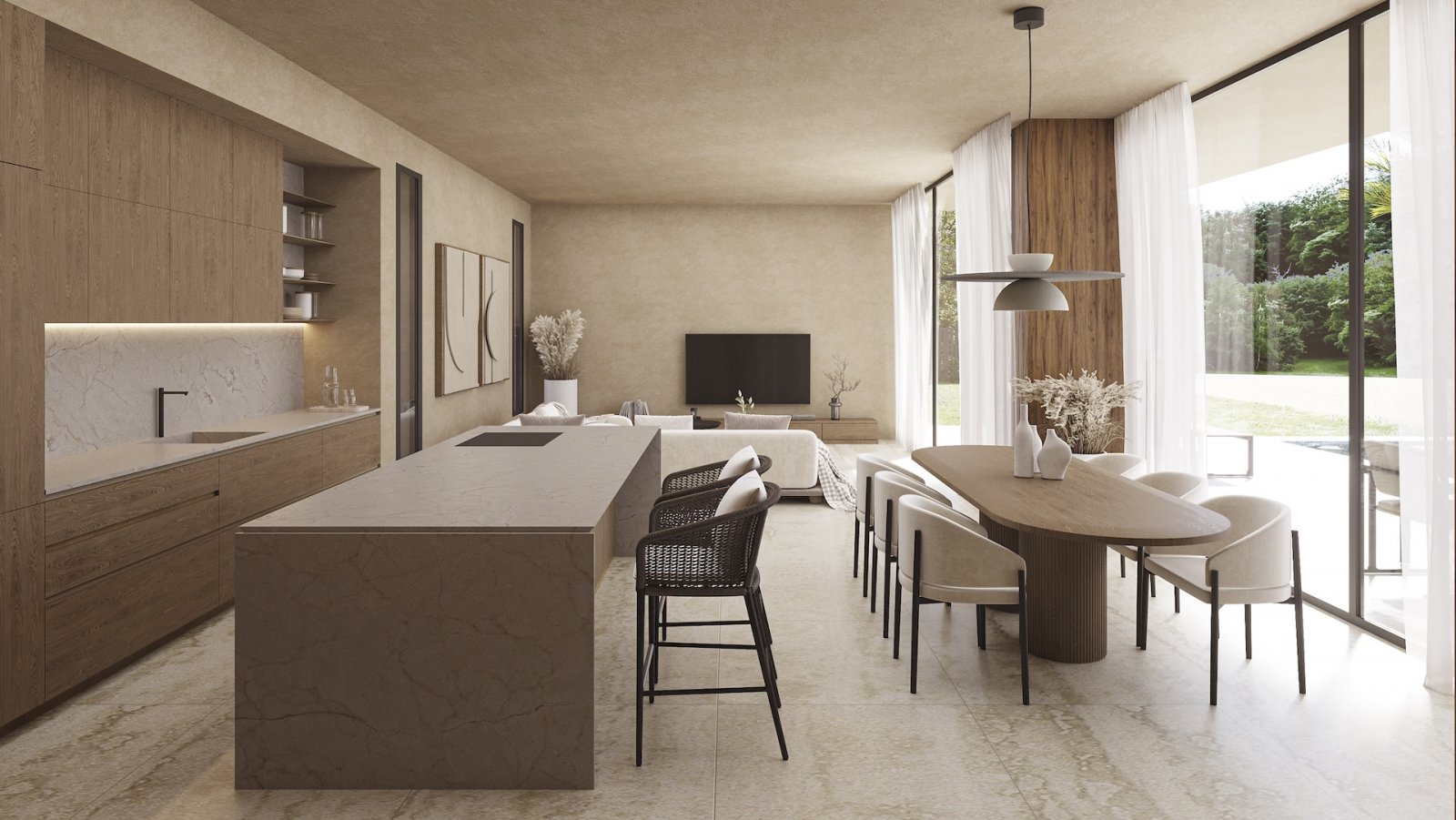 Эксклюзивные отдельно стоящие дома с бассейном, в 1,3 км от моря, Кальпе.