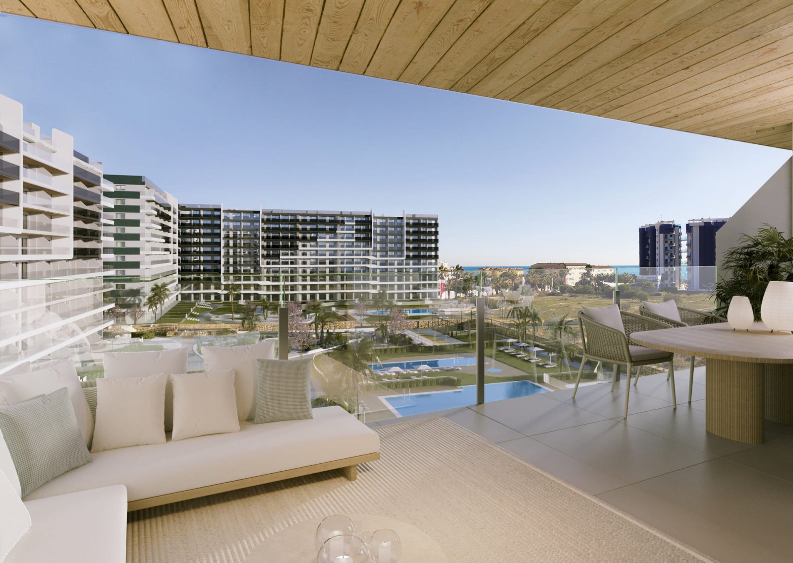 Современные апартаменты в 500 м от пляжа, Торревьеха.