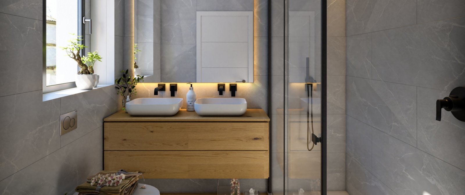 Современная квартира с балконом, расположенная недалеко от моря и поля для гольфа в Пальма-де-Майорке.