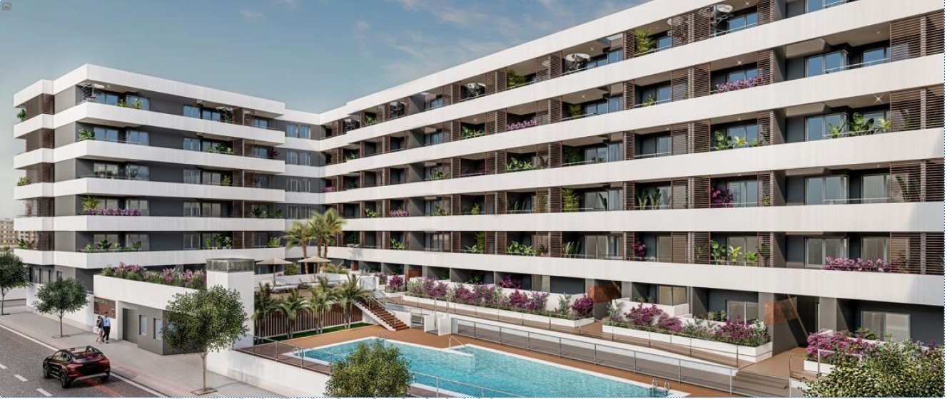Современные апартаменты у моря, в 250 м от пляжа, Агилас.
