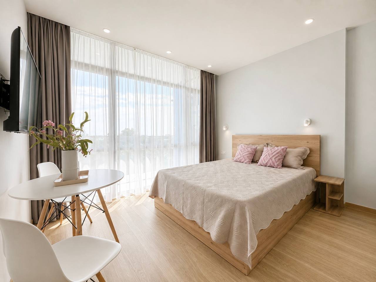 Светлая меблированная студия с панорамным видом на горы в Lemon Garden – New Boulevard, Батуми