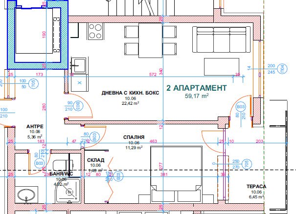 2-комнатная квартира в живописном районе Краймории, Бургас
