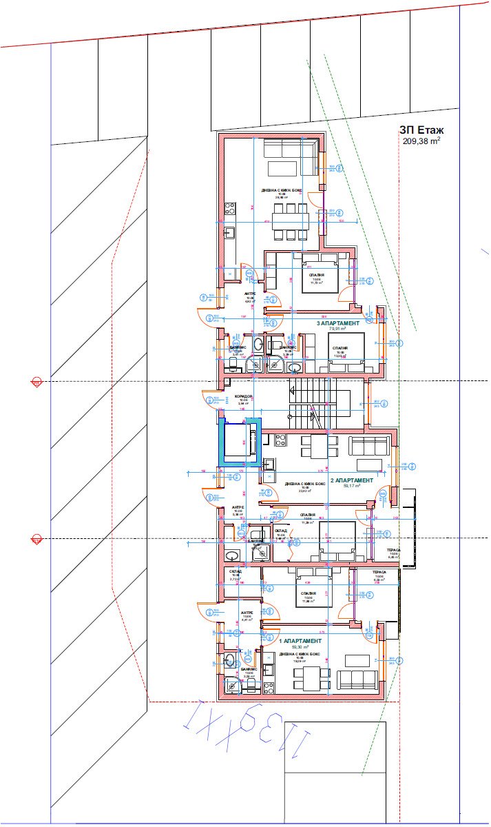 2-комнатная квартира в живописном районе Краймории, Бургас